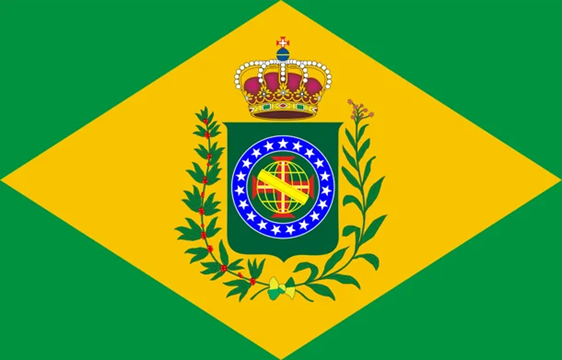 Qual a forma geométrica da parte amarela da bandeira do Brasil